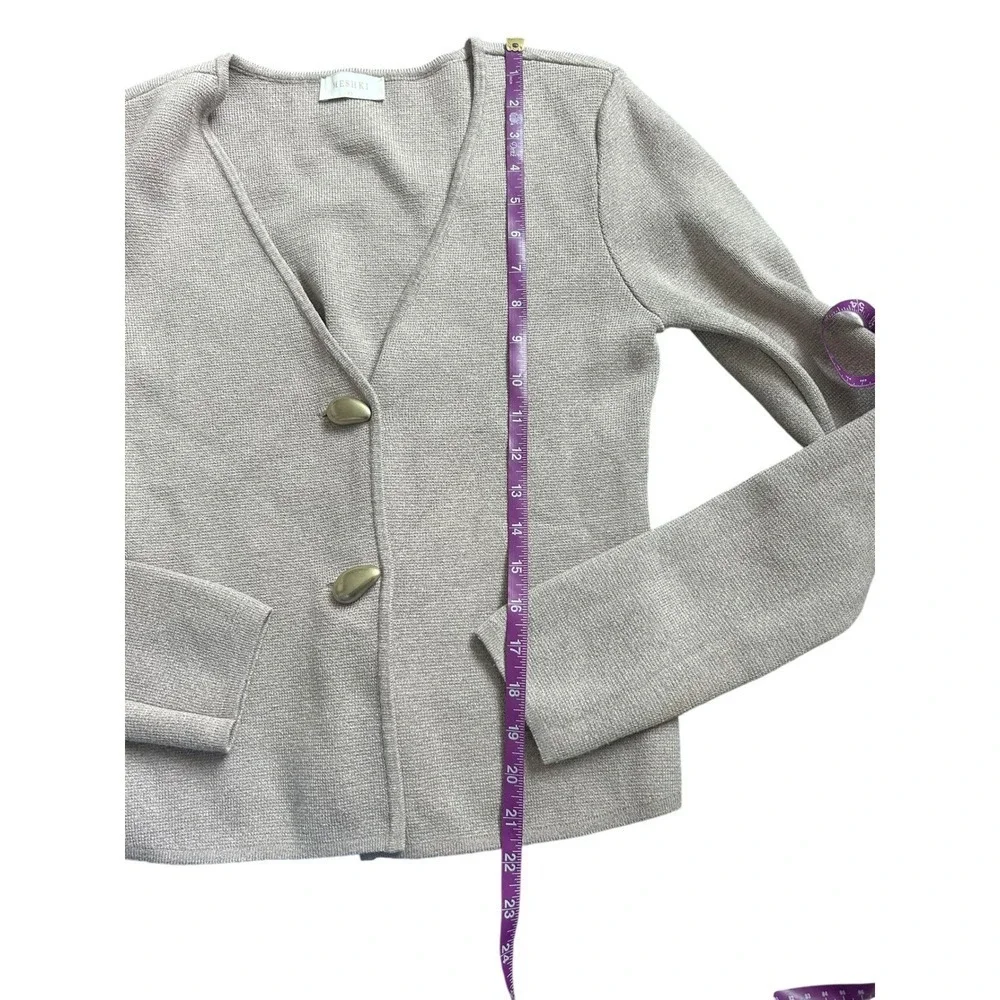 Meshki Velda Wide Sleeve Knit Cardigan Stone Marble Button Front V Neck XS - Picture 7 of 10